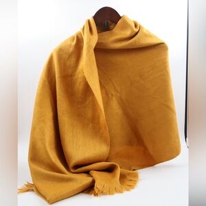 Handcrafted Alpaca Wool Striped Mustard Yellow Scarves/Shawl